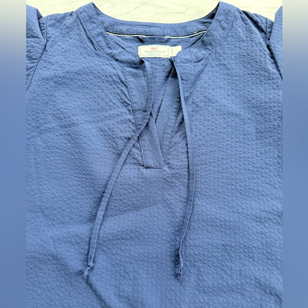 Vineyard Vines Harbor Performance Flutter Sleeve Dress Sz L - Picture 4 of 7